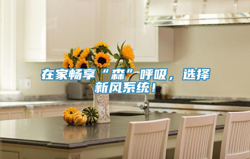 在家畅享“森”呼吸,选择新风系统!