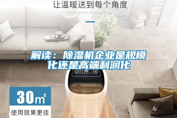 解读：除湿机企业是规模化还是高端利润化