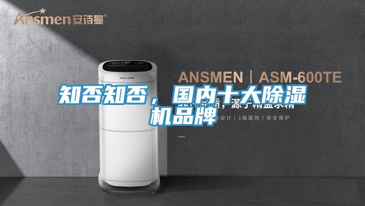 知否知否，国内十大除湿机品牌