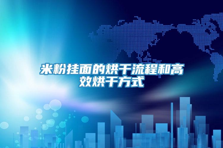 米粉挂面的烘干流程和高效烘干方式