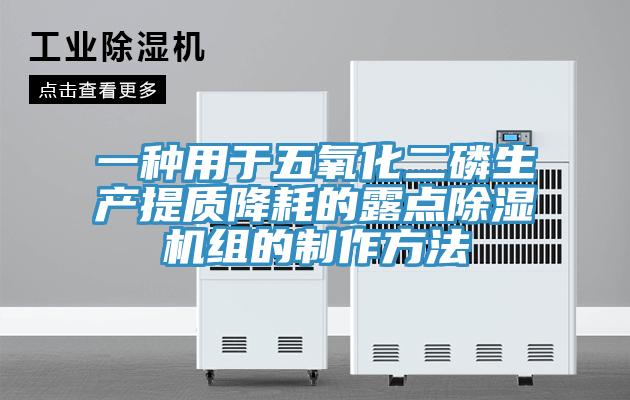 一种用于五氧化二磷生产提质降耗的露点除湿机组的制作方法