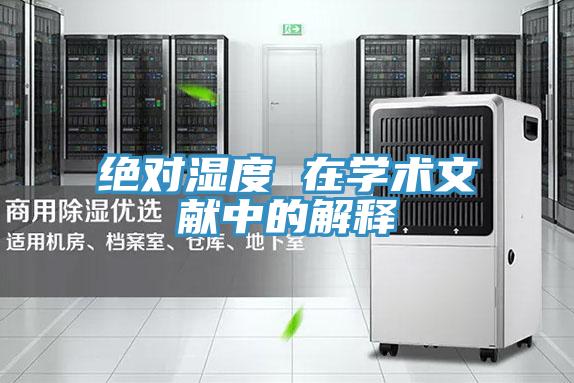 绝对湿度 在学术文献中的解释
