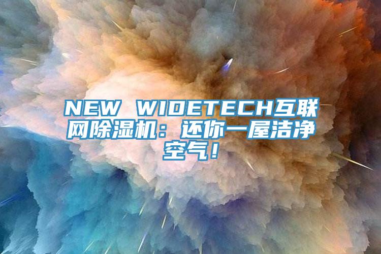 NEW WIDETECH互联网除湿机：还你一屋洁净空气！