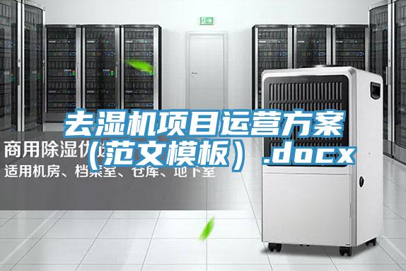去湿机项目运营方案（范文模板）.docx