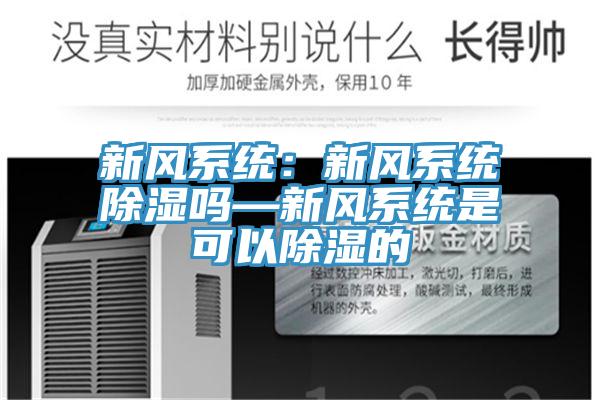 新风系统：新风系统除湿吗—新风系统是可以除湿的