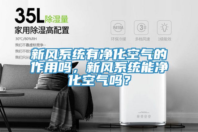 新风系统有净化空气的作用吗，新风系统能净化空气吗？