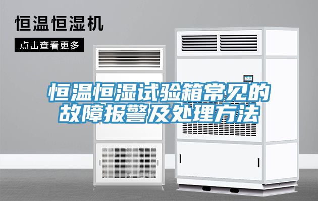 恒温恒湿试验箱常见的故障报警及处理方法