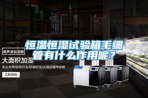 恒温恒湿试验箱毛细管有什么作用呢？