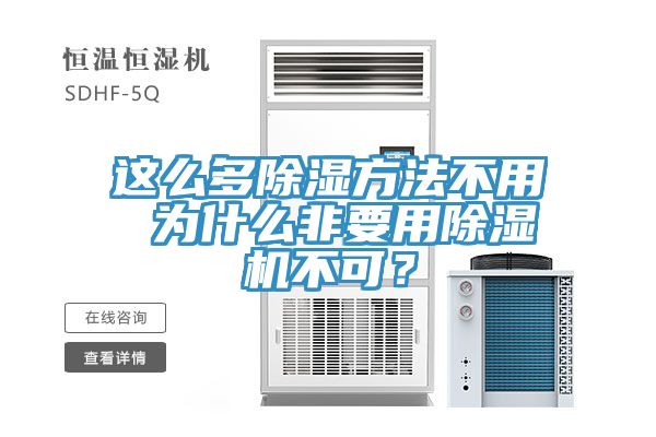 这么多除湿方法不用 为什么非要用除湿机不可？