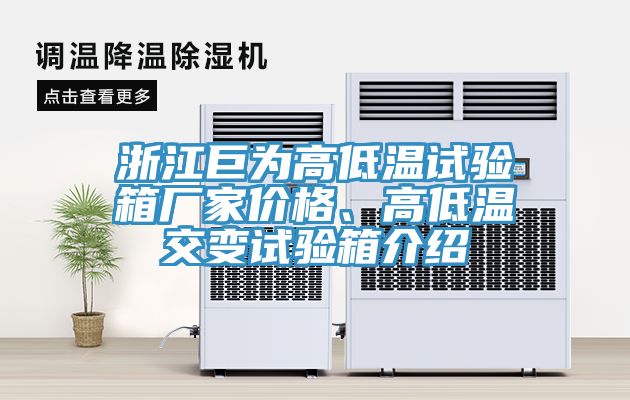 浙江巨为高低温试验箱厂家价格、高低温交变试验箱介绍
