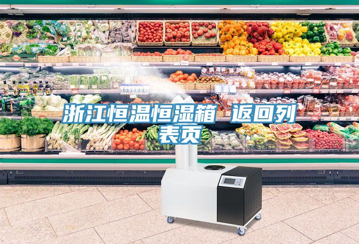 浙江恒温恒湿箱 返回列表页
